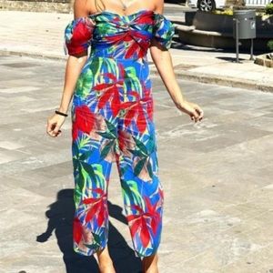 Zara off the shoulder floral jumpsuit. Worn once in excellent condition!